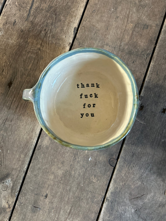 Left handed Thank fuck for you mug